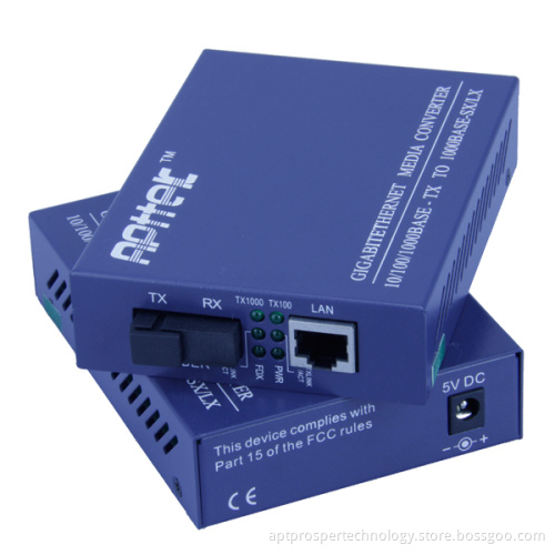 10/100/1000M Single-mode 1 fiber 60KM media converter